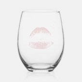 Verre À Vin Sans Pied Noms personnalisés Red Lips Script Love (Verso)