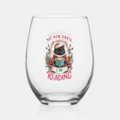 Verre À Vin Sans Pied Not Now Santa I'm Reading (Recto)