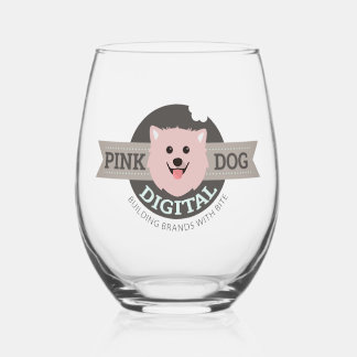Verre à vin sans pied numérique Pink Dog Digital
