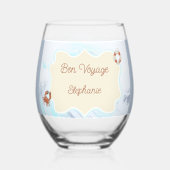 Verre À Vin Sans Pied Ocean Theme Bon Voyage Personalized with Name (Recto)