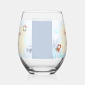Verre À Vin Sans Pied Ocean Theme Bon Voyage Personalized with Name (Gauche)
