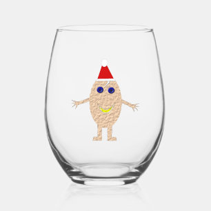 Verre À Vin Sans Pied Oeuf de Noël amusant
