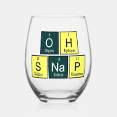 Verre À Vin Sans Pied Oh Snap Funny Élément Chimie enseignant Chimiste (Recto)