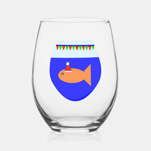 Verre À Vin Sans Pied Oiseau de Noël