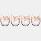 Verre À Vin Sans Pied Oiseau royal rose (Dos)