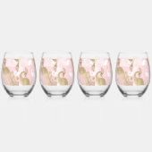 Verre À Vin Sans Pied Oiseau royal rose (Gauche)