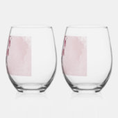 Verre À Vin Sans Pied Oiseaux et fleurs roses en aquarelle (Gauche)