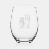 Verre À Vin Sans Pied Old English Sheepdog 10 (Verso)
