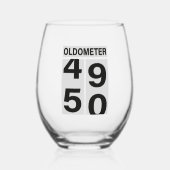 Verre À Vin Sans Pied Oldometer 50e anniversaire (Recto)