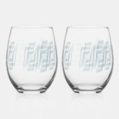 Verre À Vin Sans Pied Opal Turquoise blanc (Gauche)