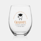 Verre À Vin Sans Pied Orange Dental School Custom Dentist Graduation (Recto)