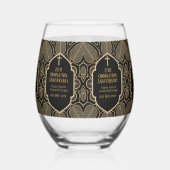 Verre À Vin Sans Pied Ordination Anniversaire Prêtre Pasteur Deacon Cler (Gauche)