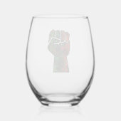 Verre À Vin Sans Pied orgueil noir poing vert rouge pan drapeau africain (Verso)