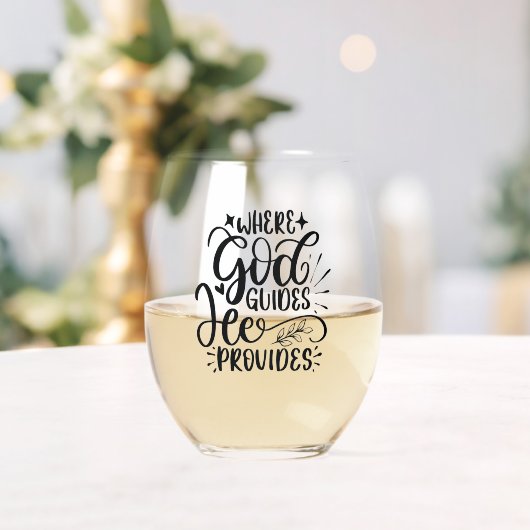 Verre À Vin Sans Pied Où Dieu Guides Il Fournit L'Écriture (Insitu (Mariage))