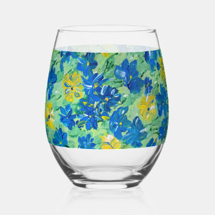 Verre À Vin Sans Pied Oublie-moi pas floral