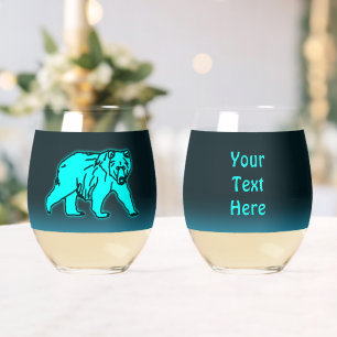Verre À Vin Sans Pied Ours bleu Kodiak