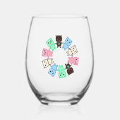 Verre À Vin Sans Pied Ours colorés (Recto)