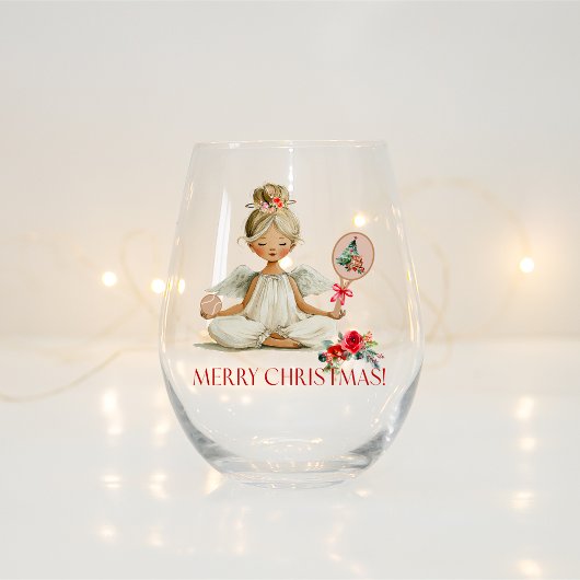 Verre À Vin Sans Pied Padel Christmas Wine Glass – A Holiday Padel Angel