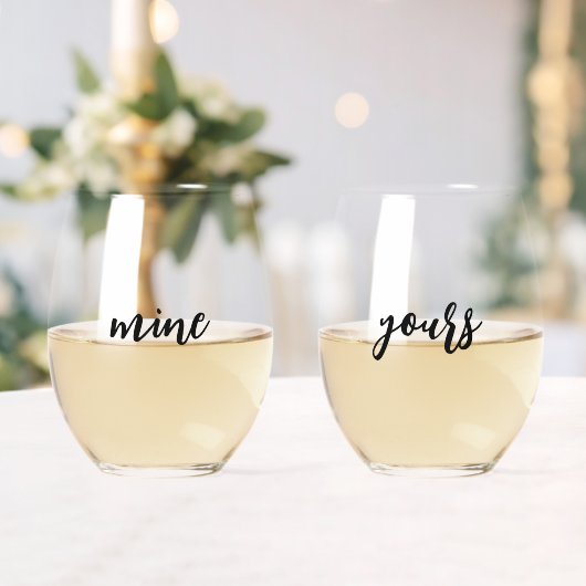 Verre À Vin Sans Pied Paire de la mienne (Insitu (Mariage))