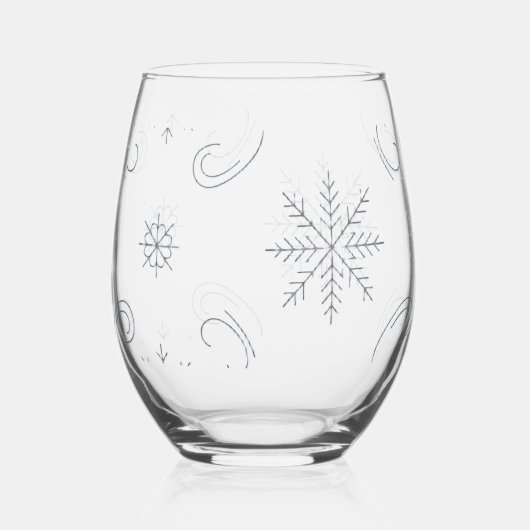 Verre À Vin Sans Pied Paisley Snowflake Band (Recto)