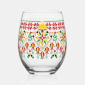 Verre À Vin Sans Pied Palestine Tatreez Broderie traditionnelle (Verso)