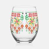 Verre À Vin Sans Pied Palestine Tatreez Broderie traditionnelle (Gauche)