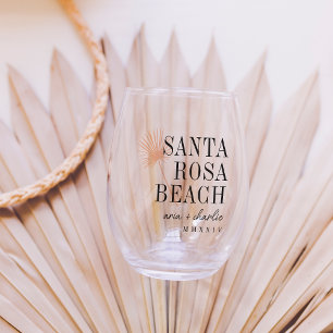 Verre À Vin Sans Pied Palm Frond Destination Mariage Faveur