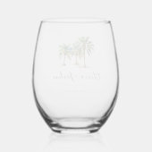 Verre À Vin Sans Pied Palm Tree Destination Mariage Faveur (Verso)