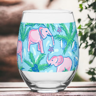 Verre À Vin Sans Pied Palmier éléphant rose Prépa