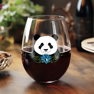 Verre À Vin Sans Pied Panda Bear Lotus