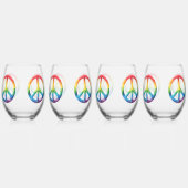 Verre À Vin Sans Pied Panneau de paix Rainbow (Dos)