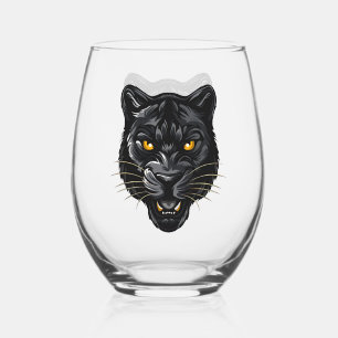 Verre À Vin Sans Pied Panthère noire