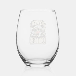 Verre À Vin Sans Pied Papa comme pas de pis drôle vache vintage vecteur