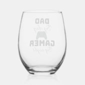 Verre À Vin Sans Pied Papa de jour, gamer de nuit (Verso)
