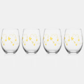 Verre À Vin Sans Pied Papillon jaune Mariage de conception cardiaque (Recto)