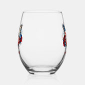 Verre À Vin Sans Pied Papillon patriotique American Babe Name (Gauche)