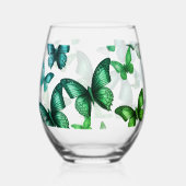 Verre à vin sans pied Papillon Vert (Verso)