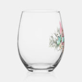 Verre À Vin Sans Pied Papillons Botaniques Personnalisé Fleurs élégantes (Droite)