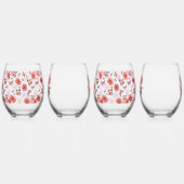 Verre À Vin Sans Pied Papillons et fleurs de pavot (Gauche)