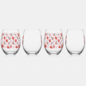 Verre À Vin Sans Pied Papillons et fleurs de pavot (Droite)