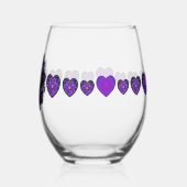 Verre À Vin Sans Pied Parapluie violet & coeurs .7 (Verso)