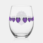 Verre À Vin Sans Pied Parapluie violet & coeurs .7 (Droite)