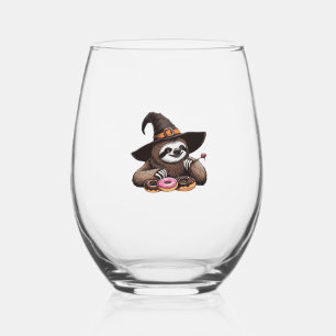 Verre À Vin Sans Pied Paresseux drôle avec un chapeau de sorcière appréc