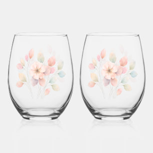Verre À Vin Sans Pied Parfaits Floraux Pastel