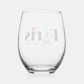 Verre À Vin Sans Pied Paris Eiffel Tower Design  (Verso)