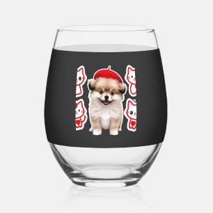 Verre À Vin Sans Pied Paris Pup & Kitty Crew � Chien et chat au béret mi