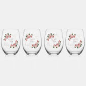 Verre À Vin Sans Pied Parties scintillant d'or de l'équipe nuptiale Geo  (Dos)