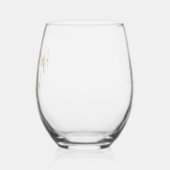 Verre À Vin Sans Pied Parties scintillant d'or Nom du script Date Matron (Gauche)