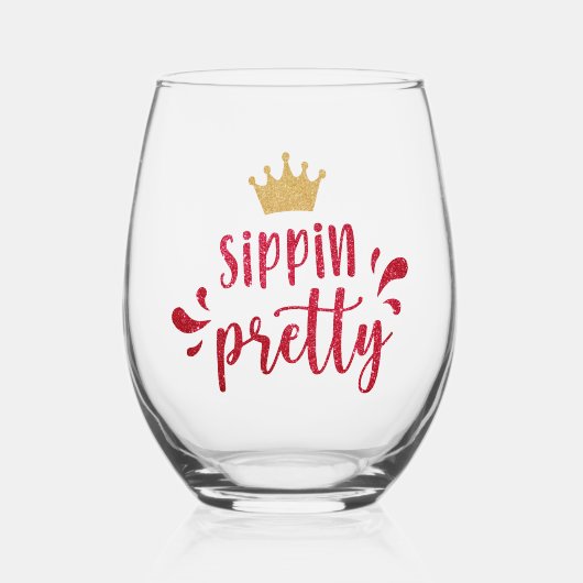 Verre À Vin Sans Pied Parties scintillant Look Sippin Plutôt (Recto)