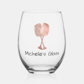 Verre À Vin Sans Pied Parties scintillant or rose (Recto)